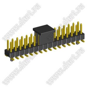 2208SM-32G-4027-CG вилка открытая прямая двухрядная с направляющими на плату для поверхностного (SMD) монтажа с захватом; шаг 2,00 x 2,00 мм; (2x16) конт.
