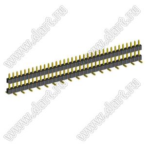 2210SMDI-34G-B2-2575 вилка открытая прямая однорядная приподнятая на плату для поверхностного (SMD) монтажа; шаг 2,00 x 2,00 мм; (1x34) конт.