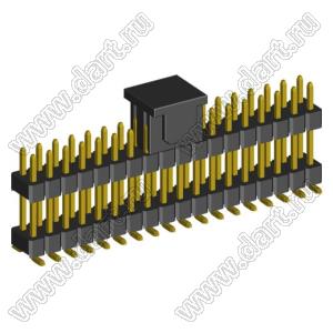 2208SMDI-36G-3090-CP вилка открытая прямая двухрядная приподнятая на плату для поверхностного (SMD) монтажа с захватом; шаг 2,00 x 2,00 мм; (2x18) конт.