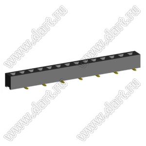 2209SM-14G-B1 розетка прямая однорядная на плату для поверхностного (SMD) монтажа; шаг 2,00 x 2,00 мм; (1x14) конт.