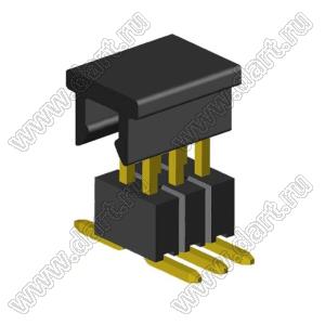 2199SB-006G-SM-3025-CP вилка штыревая открытая прямая двухрядная на плату для поверхностного (SMD) монтажа с захватом; шаг 1,27 x 1,27 мм; (2x3) конт.