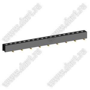 2209SM-18G-B1 розетка прямая однорядная на плату для поверхностного (SMD) монтажа; шаг 2,00 x 2,00 мм; (1x18) конт.