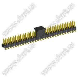 2208SM-58G-4027-CG вилка открытая прямая двухрядная с направляющими на плату для поверхностного (SMD) монтажа с захватом; шаг 2,00 x 2,00 мм; (2x29) конт.