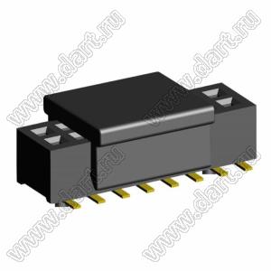 2192SM4-016G-CP розетка двухрядная на плату для поверхностного (SMD) монтажа с захватом; шаг 1,00 x 1,00 мм; (2x8) конт.