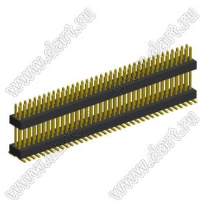 2191SMDI-074G-19150 вилка открытая прямая приподнятая двухрядная на плату для поверхностного (SMD) монтажа; шаг 1,00 x 1,00 мм; (2x37) конт.