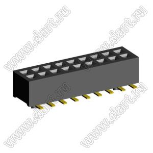 2192SM4-018G розетка двухрядная на плату для поверхностного (SMD) монтажа; шаг 1,00 x 1,00 мм; (2x9) конт.