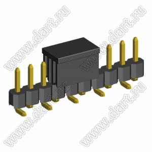 2210SM-10G-B1-CP вилка открытая прямая однорядная на плату для поверхностного (SMD) монтажа с захватом; шаг 2,00 x 2,00 мм; (1x10) конт.