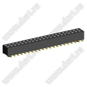 2192SM3-042G розетка двухрядная на плату для поверхностного (SMD) монтажа с направляющими; P=1,00 x 1,00мм; 42-конт.