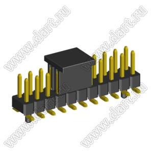 2208SM-22G-4027-CG вилка открытая прямая двухрядная с направляющими на плату для поверхностного (SMD) монтажа с захватом; шаг 2,00 x 2,00 мм; (2x11) конт.