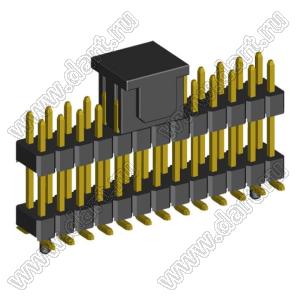 2208SMDI-26G-3090-CG вилка открытая прямая двухрядная приподнятая с направляющими на плату для поверхностного (SMD) монтажа с захватом; шаг 2,00 x 2,00 мм; (2x13) конт.