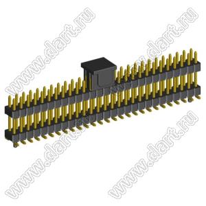 2208SMDI-54G-3090-CG вилка открытая прямая двухрядная приподнятая с направляющими на плату для поверхностного (SMD) монтажа с захватом; шаг 2,00 x 2,00 мм; (2x27) конт.