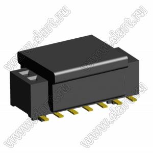 2192SM3-014G-CP розетка двухрядная на плату для поверхностного (SMD) монтажа с захватом; шаг 1,00 x 1,00 мм; (2x7) конт.