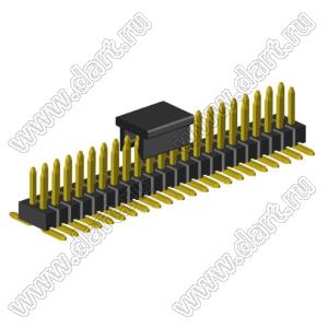 2199SB-044G-SM-3017-CP вилка штыревая открытая прямая двухрядная на плату для поверхностного (SMD) монтажа с захватом; шаг 1,27 x 1,27 мм; (2x22) конт.