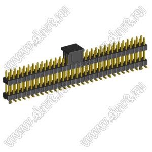 2208SMDI-62G-3090-CG вилка открытая прямая двухрядная приподнятая с направляющими на плату для поверхностного (SMD) монтажа с захватом; шаг 2,00 x 2,00 мм; (2x31) конт.
