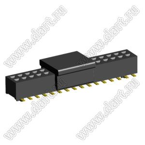 2192SM3-032G-CP розетка двухрядная на плату для поверхностного (SMD) монтажа с захватом; шаг 1,00 x 1,00 мм; (2x16) конт.