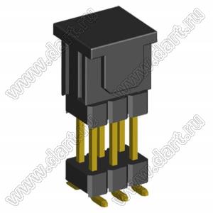 2208SMDI-06G-3090-CP вилка открытая прямая двухрядная приподнятая на плату для поверхностного (SMD) монтажа с захватом; шаг 2,00 x 2,00 мм; (2x3) конт.