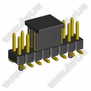 2208SM-16G-4027-CG вилка открытая прямая двухрядная с направляющими на плату для поверхностного (SMD) монтажа с захватом; шаг 2,00 x 2,00 мм; (2x8) конт.