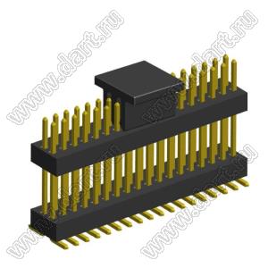 2191SMDI-036G-19150-CP вилка открытая прямая приподнятая двухрядная на плату для поверхностного (SMD) монтажа с захватом; шаг 1,00 x 1,00 мм; (2x18) конт.