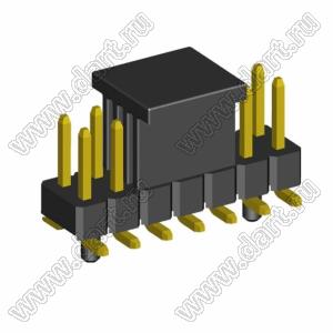 2208SM-14G-4027-CG вилка открытая прямая двухрядная с направляющими на плату для поверхностного (SMD) монтажа с захватом; шаг 2,00 x 2,00 мм; (2x7) конт.