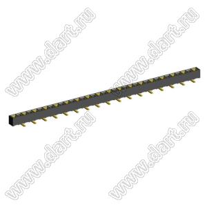 2200SA-35G-SM3-B1 розетка прямая однорядная (гнездо) для поверхностного (SMD) монтажа на плату; P=1,27мм; 35-конт.