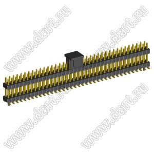 2208SMDI-74G-3090-CG вилка открытая прямая двухрядная приподнятая с направляющими на плату для поверхностного (SMD) монтажа с захватом; шаг 2,00 x 2,00 мм; (2x37) конт.