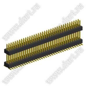 2191SMDI-070G-19150 вилка открытая прямая приподнятая двухрядная на плату для поверхностного (SMD) монтажа; шаг 1,00 x 1,00 мм; (2x35) конт.