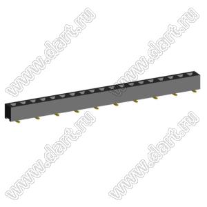 2209SM-19G-B2 розетка прямая однорядная на плату для поверхностного (SMD) монтажа; шаг 2,00 x 2,00 мм; (1x19) конт.
