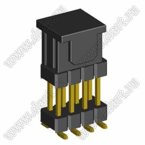 2208SMDI-08G-3090-CP вилка открытая прямая двухрядная приподнятая на плату для поверхностного (SMD) монтажа с захватом; шаг 2,00 x 2,00 мм; (2x4) конт.