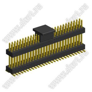 2191SMDI-054G-19150-CP вилка открытая прямая приподнятая двухрядная на плату для поверхностного (SMD) монтажа с захватом; шаг 1,00 x 1,00 мм; (2x27) конт.