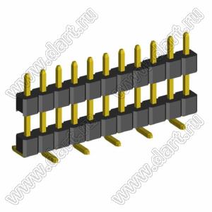 2210SMDI-11G-B2-2575 вилка открытая прямая однорядная приподнятая на плату для поверхностного (SMD) монтажа; шаг 2,00 x 2,00 мм; (1x11) конт.