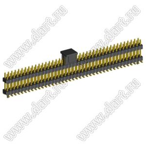 2208SMDI-80G-3090-CG вилка открытая прямая двухрядная приподнятая с направляющими на плату для поверхностного (SMD) монтажа с захватом; шаг 2,00 x 2,00 мм; (2x40) конт.