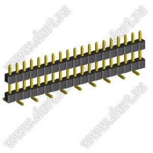 2210SMDI-19G-B2-2575 вилка открытая прямая однорядная приподнятая на плату для поверхностного (SMD) монтажа; шаг 2,00 x 2,00 мм; (1x19) конт.