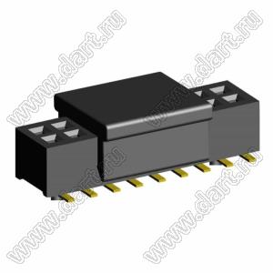 2192SM4-018G-CP розетка двухрядная на плату для поверхностного (SMD) монтажа с захватом; шаг 1,00 x 1,00 мм; (2x9) конт.