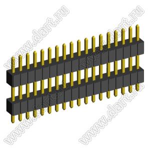 BL1410-2118S штыри однорядные с двойным изолятором прямые; 18-конт.