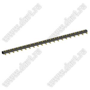 2200SA-41G-SM2-B2 розетка прямая однорядная (гнездо) для поверхностного (SMD) монтажа на плату; P=1,27мм; 41-конт.