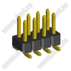 2208SM-08G (PLD2-2x4SMD, Molex 87759-0814, 62130821921) вилка SMD прямая двухрядная, шаг 2,0 мм, 2х4конт.; P=2.00x2.00; 8-конт.