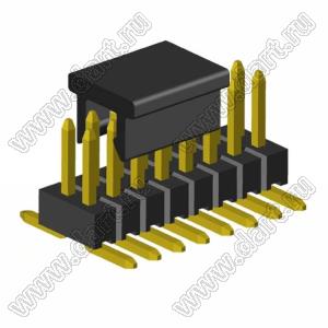 2199SB-016G-SM-3017-CP вилка штыревая открытая прямая двухрядная на плату для поверхностного (SMD) монтажа с захватом; шаг 1,27 x 1,27 мм; (2x8) конт.