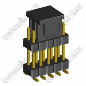 2208SMDI-10G-3090-CP вилка открытая прямая двухрядная приподнятая на плату для поверхностного (SMD) монтажа с захватом; шаг 2,00 x 2,00 мм; (2x5) конт.