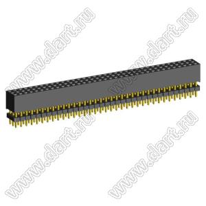 2203SDI-105G-935 розетка прямая трехрядная с двойным изолятором (гнездо) на плату для монтажа в отверстия, шаг 2,00 x 2,00 мм А=3,8мм, В=9,35мм, 3х35 конт.