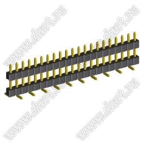 2210SMDI-21G-B2-2575 вилка открытая прямая однорядная приподнятая на плату для поверхностного (SMD) монтажа; шаг 2,00 x 2,00 мм; (1x21) конт.