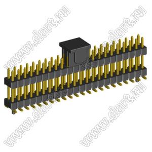 2208SMDI-44G-3090-CG вилка открытая прямая двухрядная приподнятая с направляющими на плату для поверхностного (SMD) монтажа с захватом; шаг 2,00 x 2,00 мм; (2x22) конт.