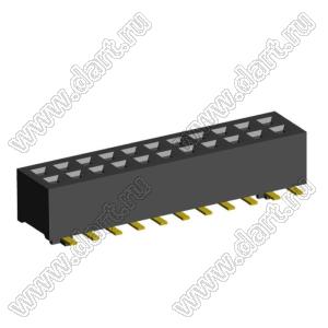 2192SM3-022G розетка двухрядная на плату для поверхностного (SMD) монтажа с направляющими; P=1,00 x 1,00мм; 22-конт.