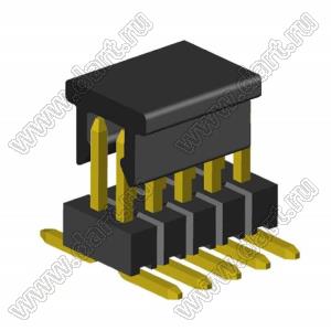 2199SB-010G-SM-3017-CP (T/R) вилка штыревая открытая прямая двухрядная на плату для поверхностного (SMD) монтажа с захватом; шаг 1,27 x 1,27 мм; (2x5) конт. (в ленте на катушке)