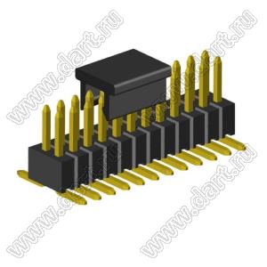 2199SB-024G-SM-3025-CP вилка штыревая открытая прямая двухрядная на плату для поверхностного (SMD) монтажа с захватом; шаг 1,27 x 1,27 мм; (2x12) конт.
