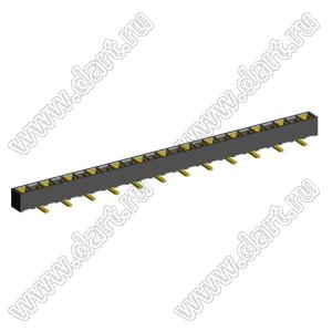 2200SA-25G-SM3-B1 розетка прямая однорядная (гнездо) для поверхностного (SMD) монтажа на плату; P=1,27мм; 25-конт.