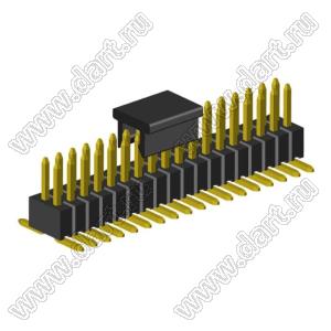 2199SB-036G-SM-3025-CP вилка штыревая открытая прямая двухрядная на плату для поверхностного (SMD) монтажа с захватом; шаг 1,27 x 1,27 мм; (2x18) конт.