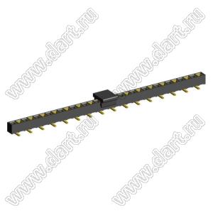 2200SA-32G-SM3-B2-PCP розетка прямая однорядная (гнездо) с захватом для поверхностного (SMD) монтажа на плату; P=1,27мм; 32-конт.