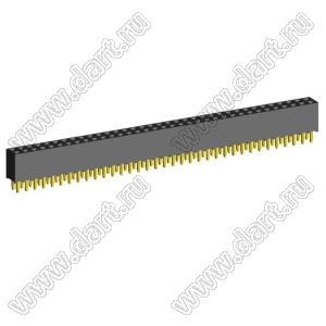 2207S-10G-635 розетка прямая двухрядная на плату для монтажа в отверстия; шаг 2,00 x 2,00 мм; (2x35) конт.