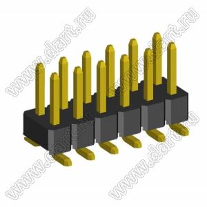 2208SM-12G (PLD2-2x6SMD, Molex 87759-1214) вилка SMD прямая двухрядная, шаг 2,0 мм, 2х6конт.; P=2.00x2.00; 12-конт.