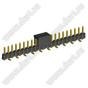 2210SM-21G-B2-CP вилка открытая прямая однорядная на плату для поверхностного (SMD) монтажа с захватом; шаг 2,00 x 2,00 мм; (1x21) конт.